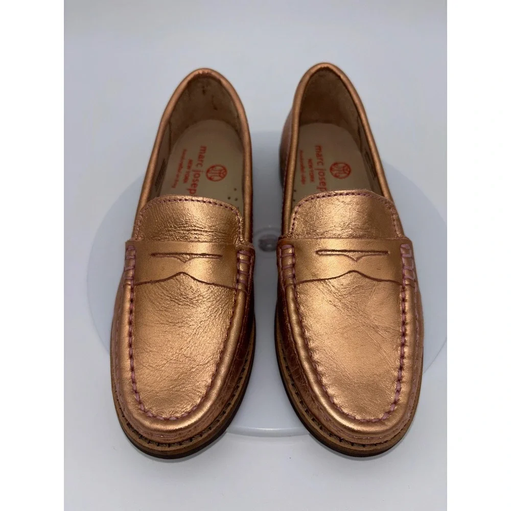 MARC JOSEPH New York Kids Penny Loafer Shoe‎ Rose Gold Leather NEW Toddler 12.5